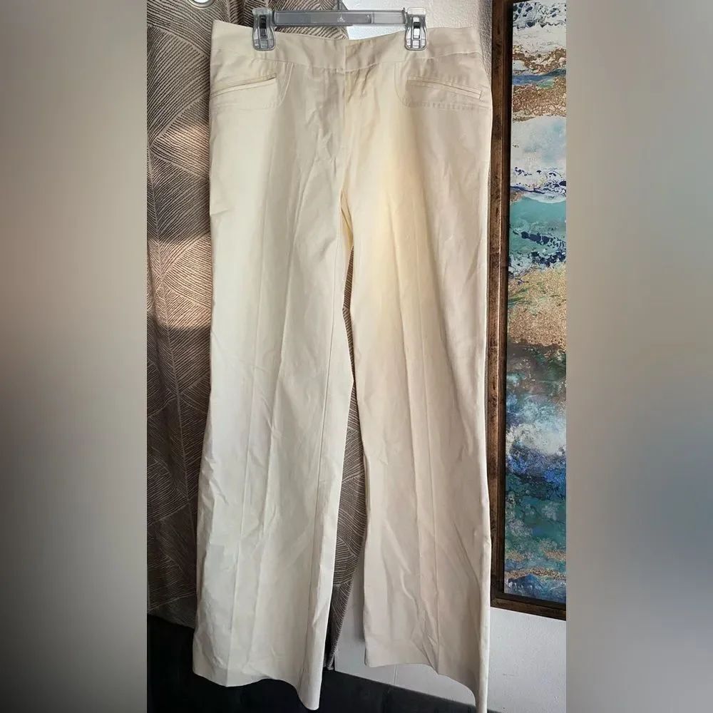 Trina Turk Trouser Pants Women’s Beige Pockests Texture Sz L